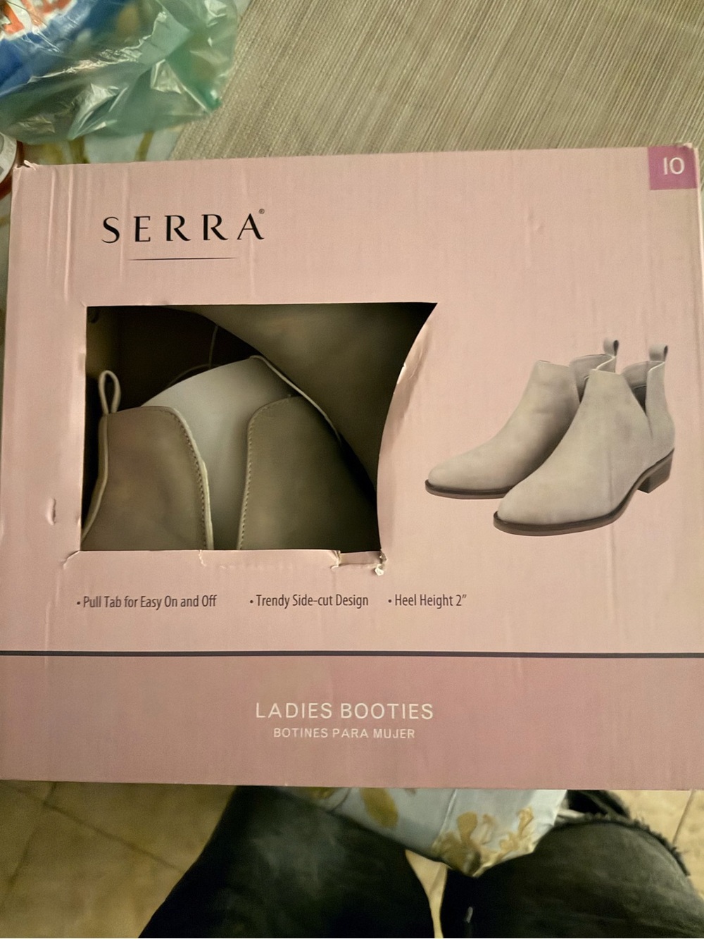 Serra Light Gray Side-Cut Chelsea Ankle Booties